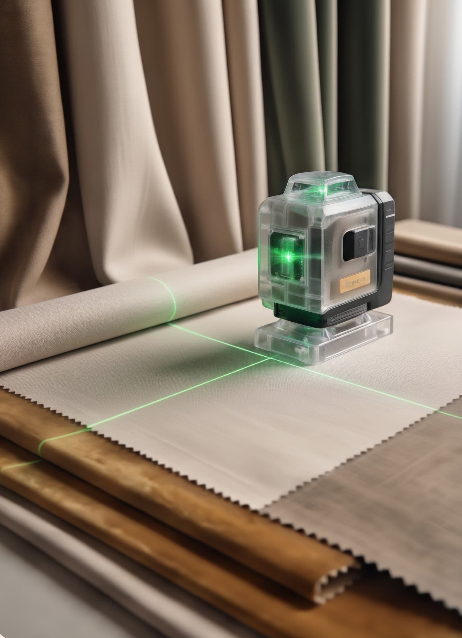 Laser window measurement on curtain fabric in Islamabad